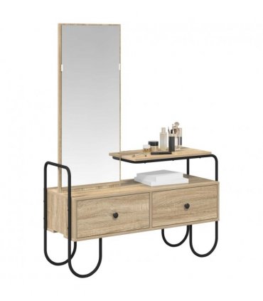 vidaXL Dressing Table Sonoma Oak 100 x 36.5 x 136 cm Engineered Wood