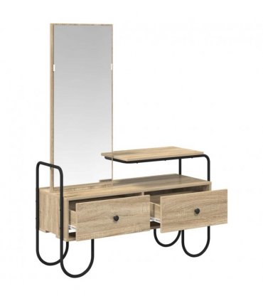 vidaXL Dressing Table Sonoma Oak 100 x 36.5 x 136 cm Engineered Wood