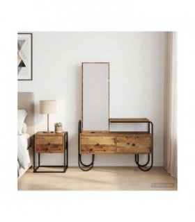 vidaXL Dressing Table Old Wood 100 x 36.5 x 136 cm Engineered Wood