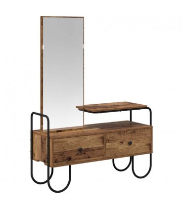 vidaXL Dressing Table Old Wood 100 x 36.5 x 136 cm Engineered Wood