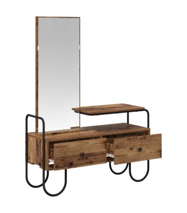 vidaXL Dressing Table Old Wood 100 x 36.5 x 136 cm Engineered Wood