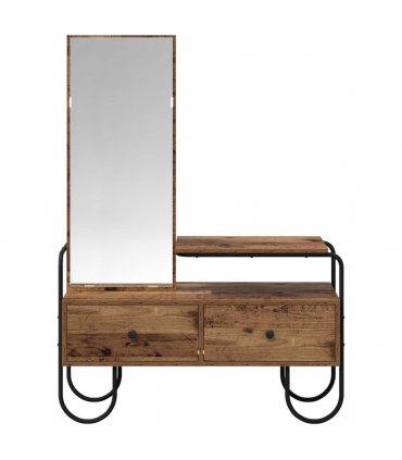 vidaXL Dressing Table Old Wood 100 x 36.5 x 136 cm Engineered Wood