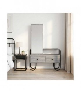 vidaXL Dressing Table Grey Sonoma 100 x 36.5 x 136 cm Engineered Wood
