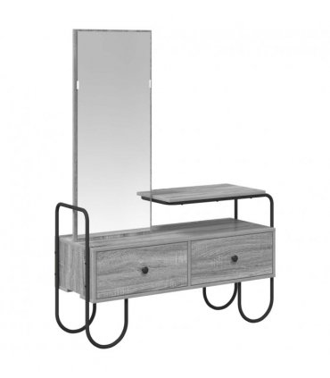 vidaXL Dressing Table Grey Sonoma 100 x 36.5 x 136 cm Engineered Wood