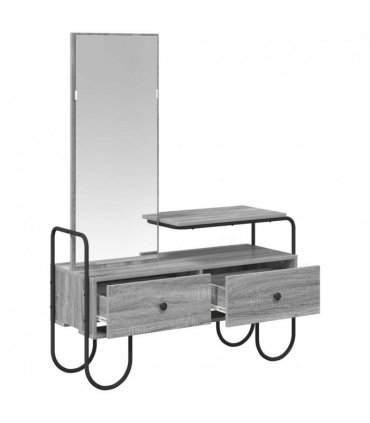 vidaXL Dressing Table Grey Sonoma 100 x 36.5 x 136 cm Engineered Wood