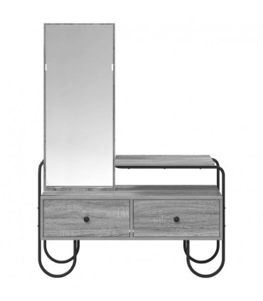 vidaXL Dressing Table Grey Sonoma 100 x 36.5 x 136 cm Engineered Wood