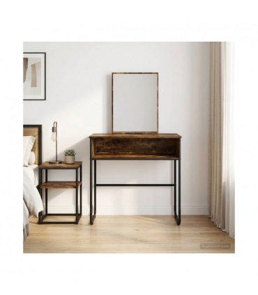vidaXL Dressing Table Smoked Oak 81 x 40 x 131 cm Engineered Wood