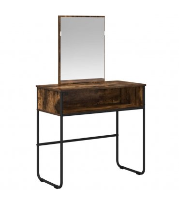 vidaXL Dressing Table Smoked Oak 81 x 40 x 131 cm Engineered Wood