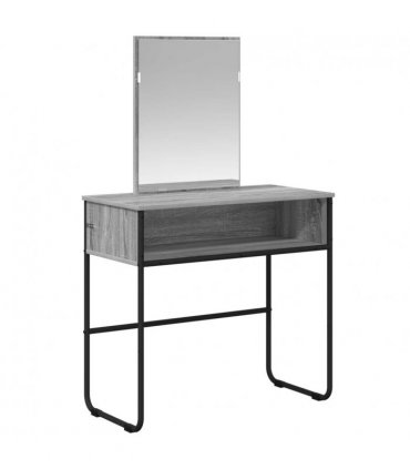 vidaXL Dressing Table Grey Sonoma 81 x 40 x 131 cm Engineered Wood