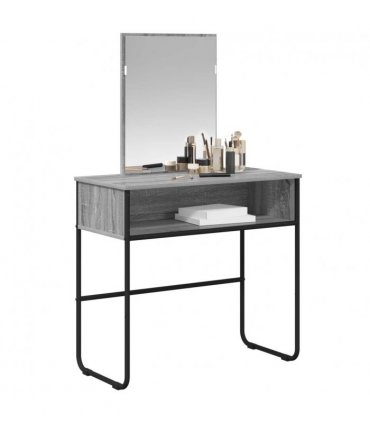 vidaXL Dressing Table Grey Sonoma 81 x 40 x 131 cm Engineered Wood