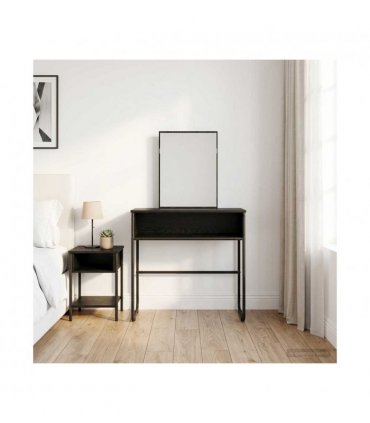 vidaXL Dressing Table Black Oak 81 x 40 x 131 cm Engineered Wood