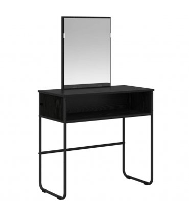 vidaXL Dressing Table Black Oak 81 x 40 x 131 cm Engineered Wood