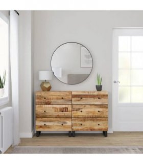 vidaXL Sideboards 2 pcs 60x33x75 cm Rough Mango Wood