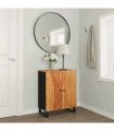 vidaXL Sideboard 60x33x75 cm Solid Wood Acacia — Colour: Black