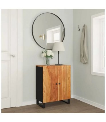 vidaXL Sideboard 60x33x75 cm Solid Wood Acacia — Colour: Black