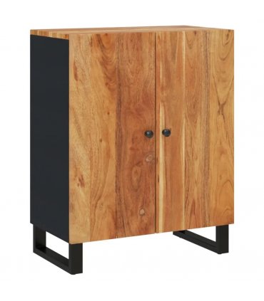 vidaXL Sideboard 60x33x75 cm Solid Wood Acacia — Colour: Black