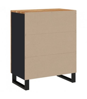 vidaXL Sideboard 60x33x75 cm Solid Wood Acacia — Colour: Black