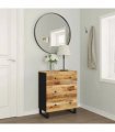 vidaXL Sideboard 60x33x75 cm Solid Wood Mango — Colour: Black