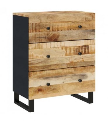 vidaXL Sideboard 60x33x75 cm Solid Wood Mango — Colour: Black