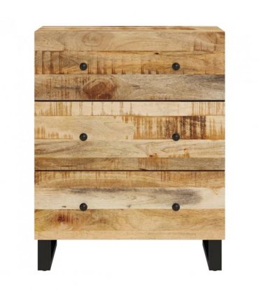 vidaXL Sideboard 60x33x75 cm Solid Wood Mango — Colour: Black