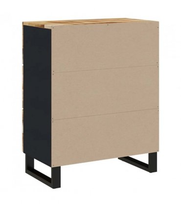 vidaXL Sideboard 60x33x75 cm Solid Wood Mango — Colour: Black