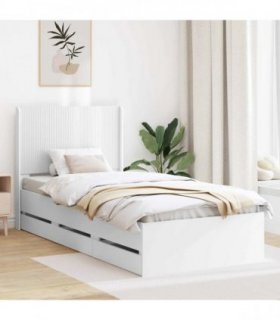vidaXL Bed Frame with Storage and Headboard White 75 x 190 cm — V0672245607