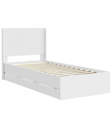 vidaXL Bed Frame with Storage and Headboard White 75 x 190 cm — V0672245607