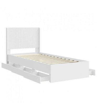 vidaXL Bed Frame with Storage and Headboard White 75 x 190 cm — V0672245607