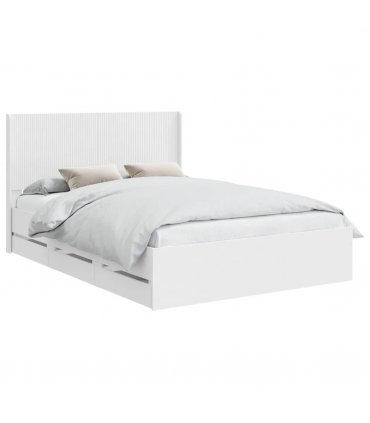 vidaXL Bed Frame with Storage and Headboard White 160 x 200 cm — V0672245617
