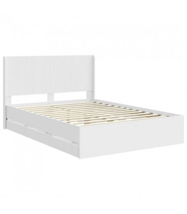 vidaXL Bed Frame with Storage and Headboard White 160 x 200 cm — V0672245617