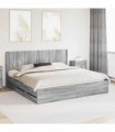 vidaXL Bed Frame with Storage and Headboard Grey Sonoma 180 x 200 cm — V0672245620