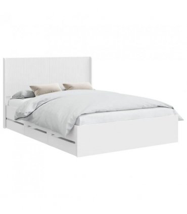vidaXL Bed Frame with Storage and Headboard White 150 x 200 cm — V0672245659
