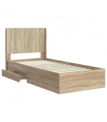 vidaXL Bed Frame with Storage and Headboard Sonoma Oak 75 x 190 cm — V0672245684