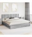 vidaXL Bed Frame with Storage and Headboard Grey Sonoma 180 x 200 cm — V0672245745