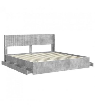 vidaXL Bed Frame with Storage and Headboard Grey Sonoma 180 x 200 cm — V0672245745