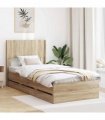 vidaXL Bed Frame with Storage and Headboard Sonoma Oak 75 x 190 cm — V0672245747