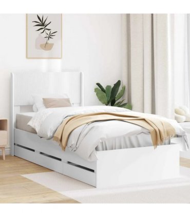 vidaXL Bed Frame with Storage and Headboard White 90 x 200 cm — V0672245748