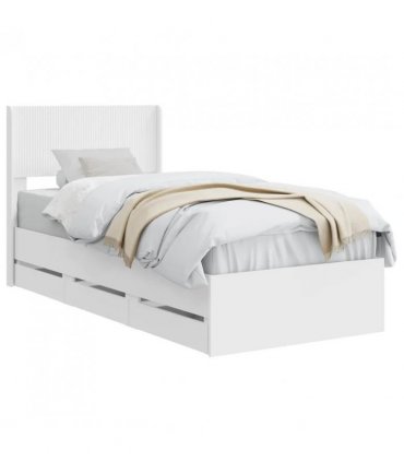 vidaXL Bed Frame with Storage and Headboard White 90 x 200 cm — V0672245748