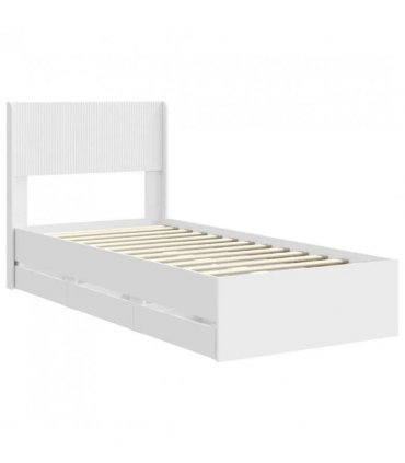 vidaXL Bed Frame with Storage and Headboard White 90 x 200 cm — V0672245748