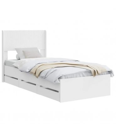 vidaXL Bed Frame with Storage and Headboard White 75 x 190 cm — V0672245749