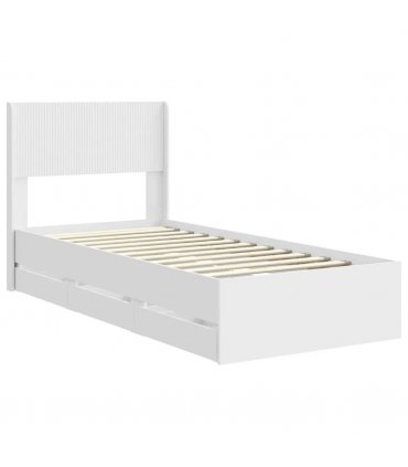 vidaXL Bed Frame with Storage and Headboard White 75 x 190 cm — V0672245749