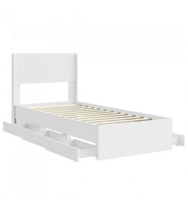 vidaXL Bed Frame with Storage and Headboard White 75 x 190 cm — V0672245749
