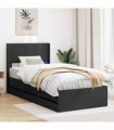 vidaXL Bed Frame with Storage and Headboard Black 100 x 200 cm — V0672245793