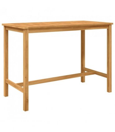 vidaXL Outdoor Bar Set 5 pcs Natural Solid Teak Wood — Model: 4-Seater with backrest