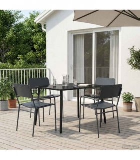 vidaXL Dining Set 5 pcs Anthracite Steel — Size: 110 x 80 x 71 cm