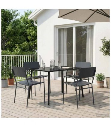 vidaXL Dining Set 5 pcs Anthracite Steel — Size: 110 x 80 x 71 cm