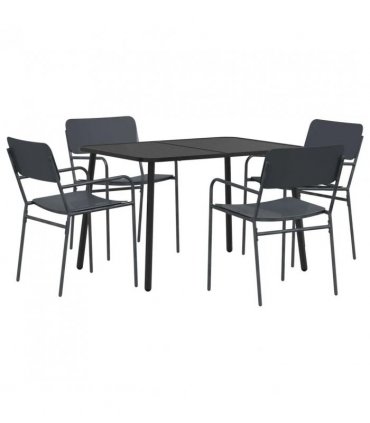 vidaXL Dining Set 5 pcs Anthracite Steel — Size: 110 x 80 x 71 cm