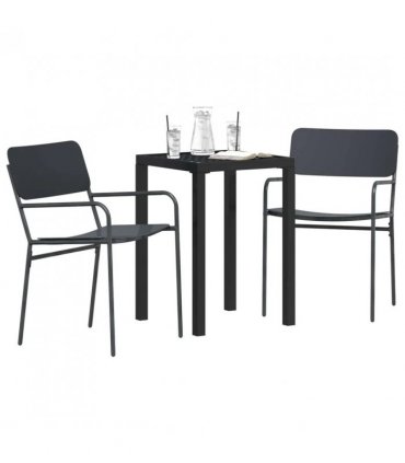 vidaXL Outdoor Furniture Set 3 pcs Anthracite Steel — Size: 50 x 50 x 72 cm