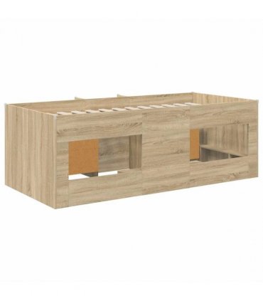 vidaXL Loft Bed Frame with Cabinet 3 pcs Sonoma Oak Engineered Wood