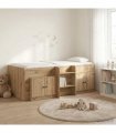 vidaXL Loft Bed Frame with Cabinet 3 pcs Artisan Oak Engineered Wood